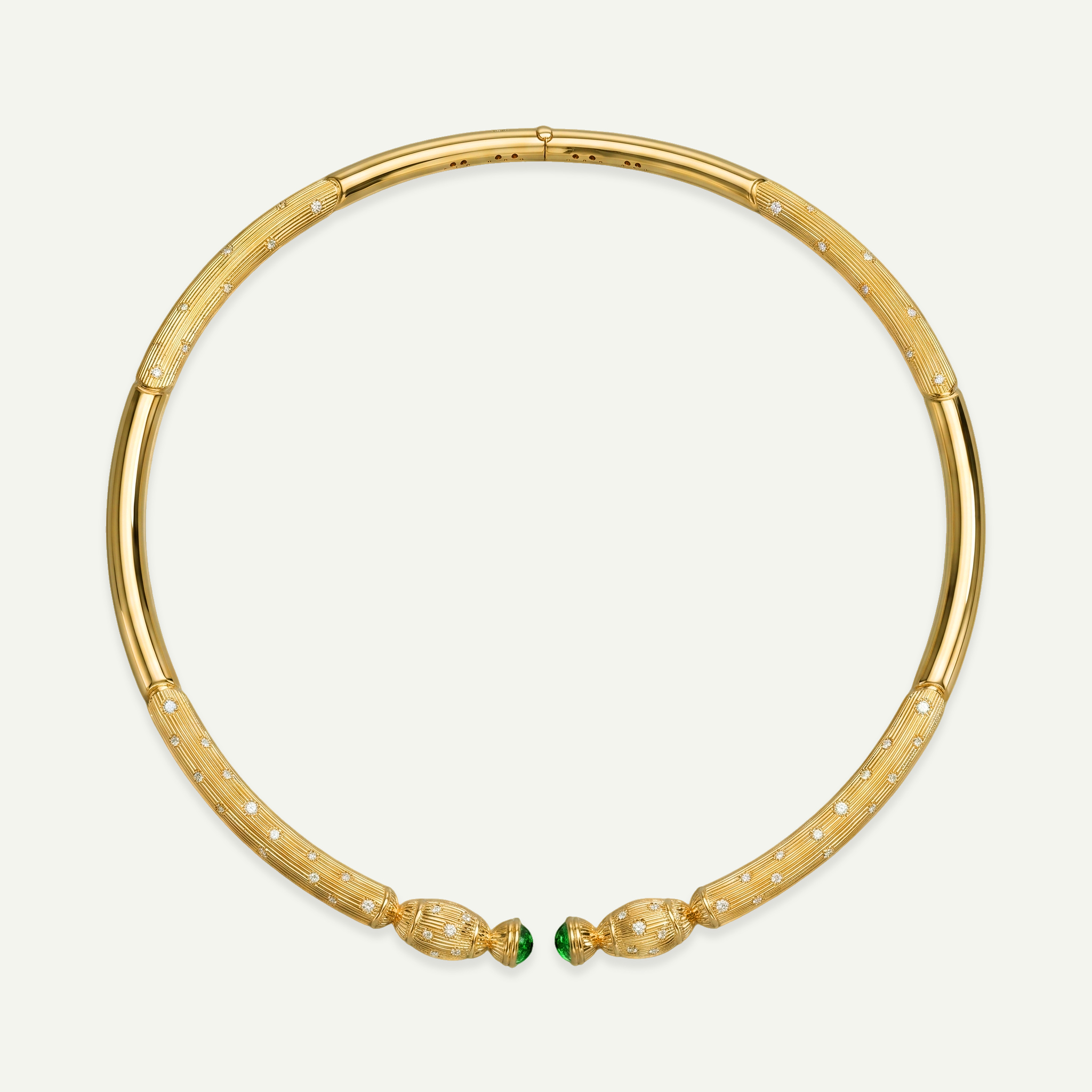 Maya 14 Ayar Altın Yeşil Taşlı Choker Kolye